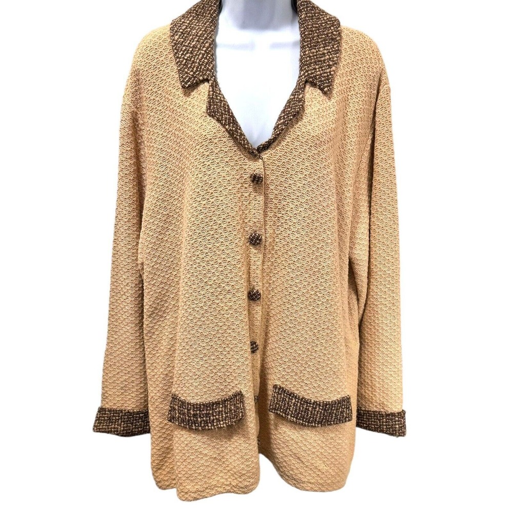 Vintage Storybook Knits Button Up Cardigan Cappuccino Mix Women’s Size‎ 3X